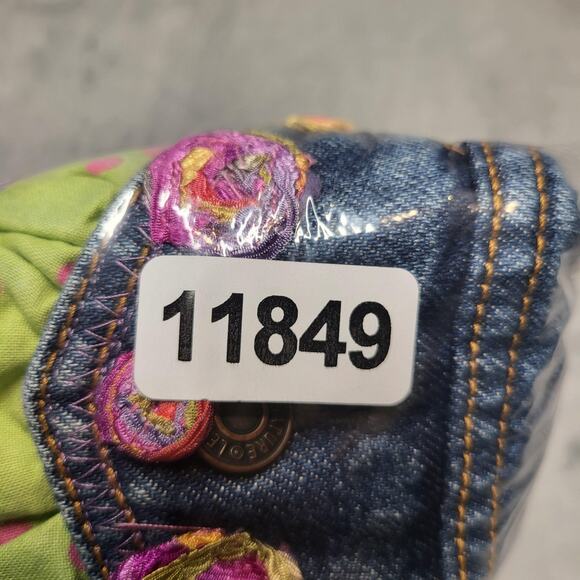 Levi Strauss Signature Jacket Womens Large? Blue Denim Trucker Ruffle Applique - Picture 7 of 7